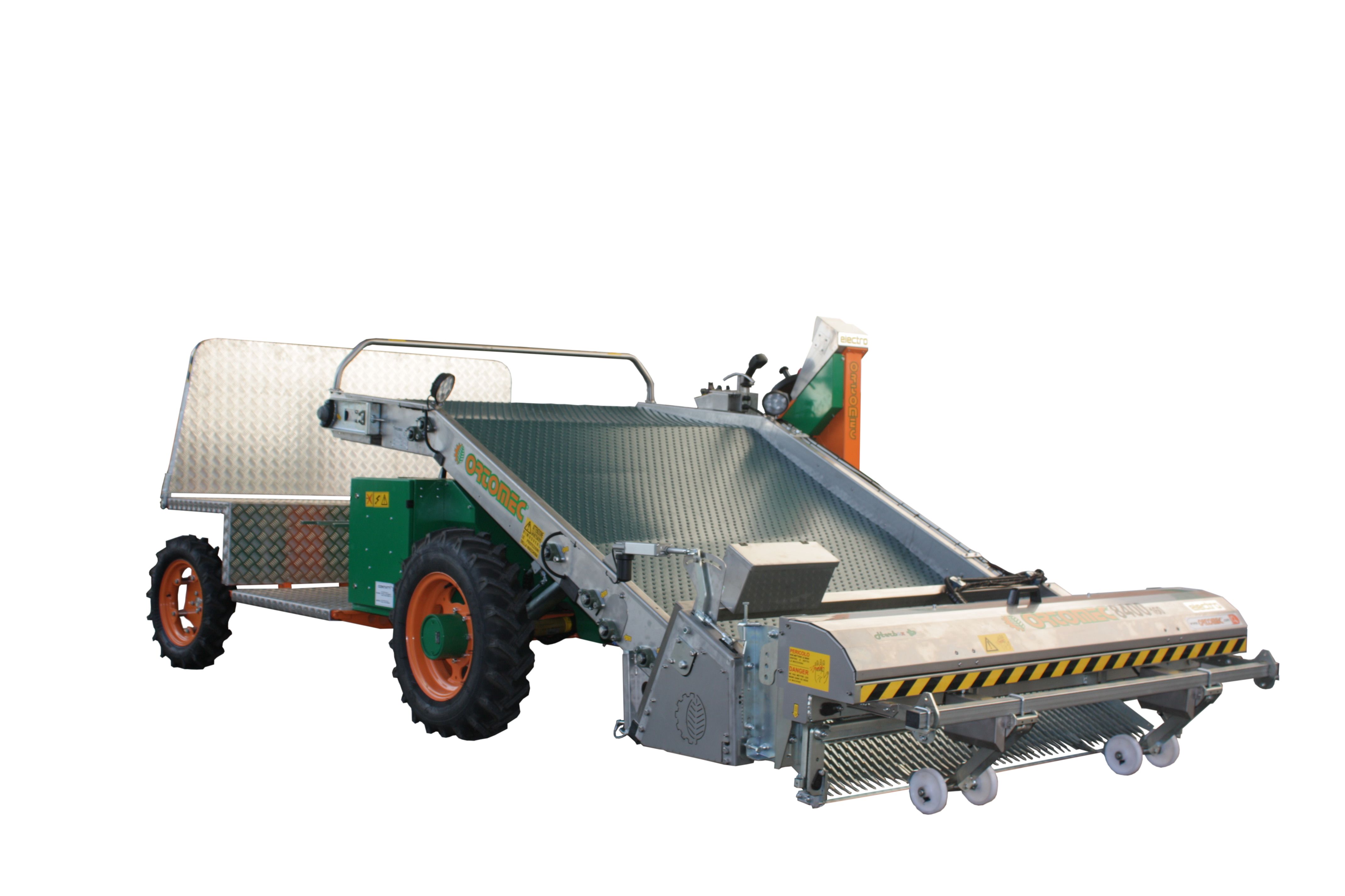Récolteuse de légumes 8400 electro herbex - Ortomec SRL - largeur de tête 130 à 180 cm - électrique, automotrice et légère_0
