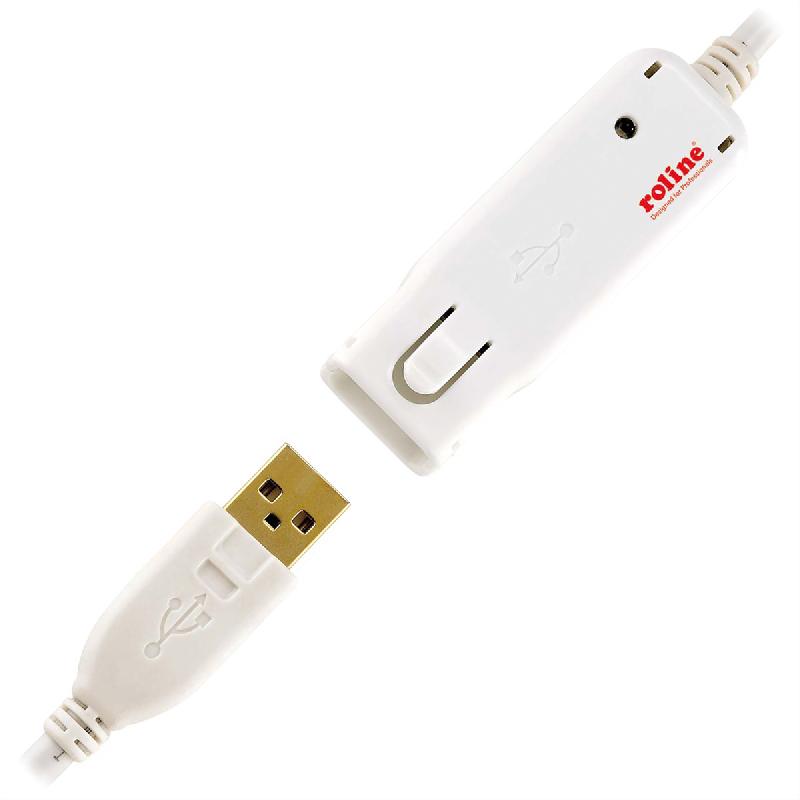 ROLINE Rallonge USB 2.0 blanche pour 12.04.1085, 12 m_0