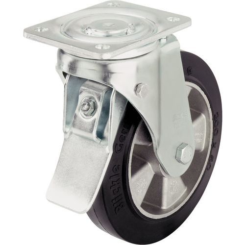 ROULETTE FREIN PLATINE ELASTIQ MOYEUBILLESF=35 0KGD=150MM - BLICKLE