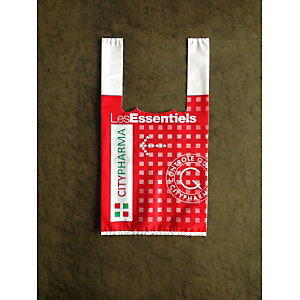 SAC À BRETELLES EN POLÉTHYLÈNE BLANC 50 MICRONS PETIT MODÈLE