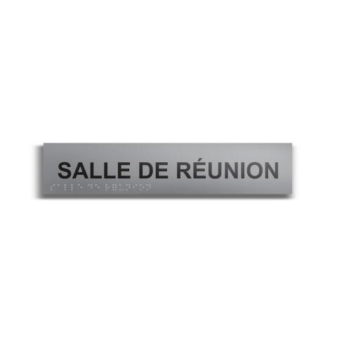 SALLE DE RÉUNION - PLAQUE DE PORTE EN BRAILLE ET RELIEF (PLAQUE ALU)