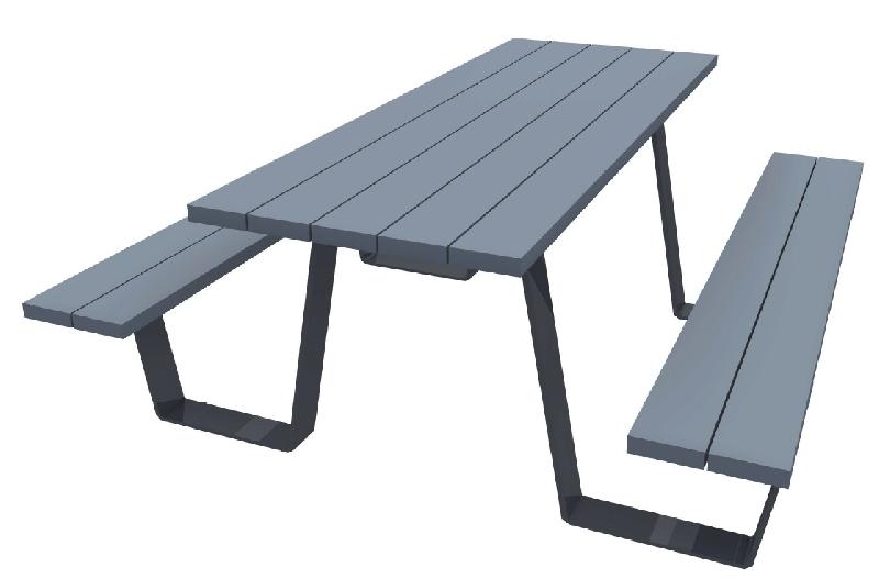 Table pique-nique en plastique recyclé - KAPPA - 180 cm - Fabrication française et garantie 15 ans_0
