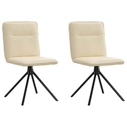 VidaXL Chaises à Manger Lot De 2 Crème Tissu - beige 4101239_0