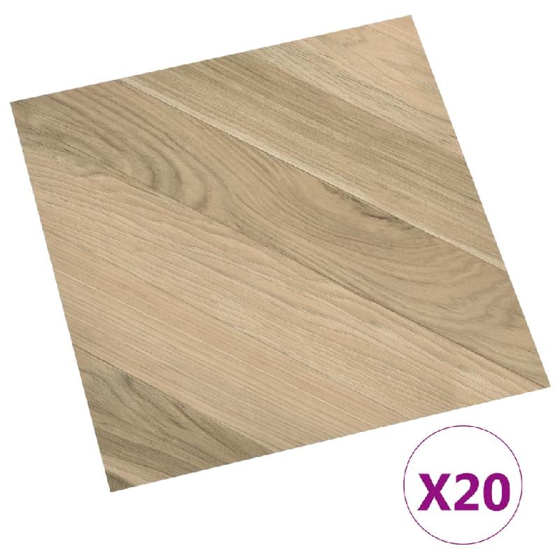 Vidaxl planches de plancher autoadhésives 20pcs pvc 1,86m² marron rayé 330140_0