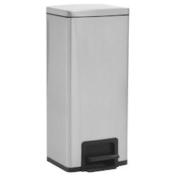 VidaXL Poubelle à Pédale Anti Empreinte 30 L Argenté Acier Inoxydable - argenté 149571_0