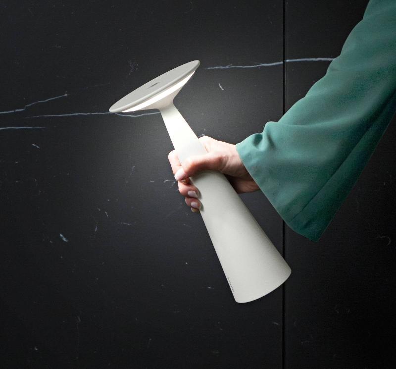 ZAFFERANO DAMA LAMPE À POSER RECHARGEABLE IP54 BLANC