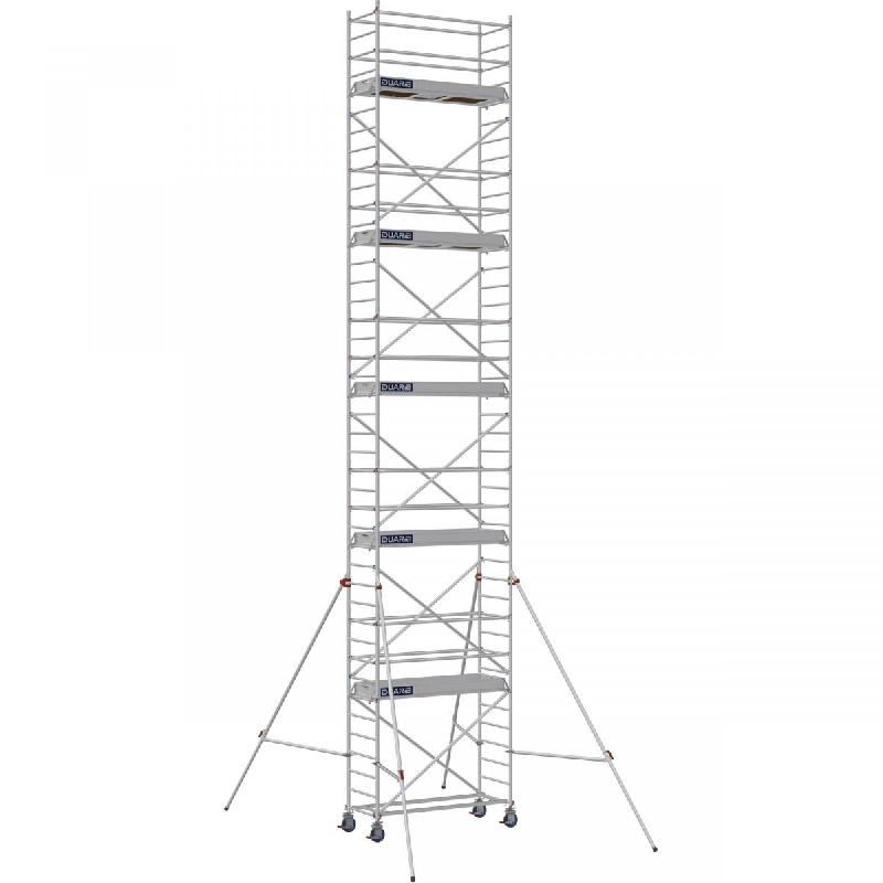 Échafaudage roulant aluminium DOCKER 85 version lisses - Hauteur de travail : 11,90 m - DUARIB - 7120100_0