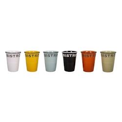 Antic Line Créations tasse grès Brasserie bistro colorées 30 cl x 6 - 3701345000799_0