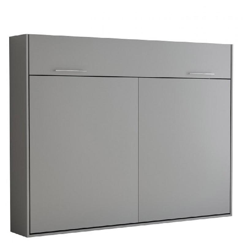 ARMOIRE LIT ESCAMOTABLE VERTIGO GRIS MAT COUCHAGE 140*200 CM_0