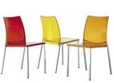 Chaise transparente Elytis - coque en polycarbonate et châssis métal carré verni aluminium_0