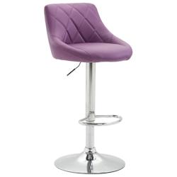 CLP Tabouret de bar Lazio en similicuir avec pied en métal Violet/Chrome - violet polyester 102287336_0