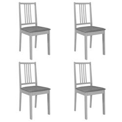 Décoshop26 - Lot de 4 chaises de salle à manger cuisineà dîner avec coussins gris bois solide CDS022102 - gris 3000023771533_0