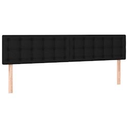 Décoshop26 - Tête de lit accessoire couchage chambre à coucher meuble 2 parties 100 x 5 x 78/88 cm tissu noir TDL0206275 - noir 3000939732697_0