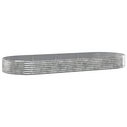 Helloshop26 - Jardinière bac lit surélevé plantes fleurs terrasse jardin de jardin acier enduit de poudre argenté Argent 02_0039721 - 3000218551483_0