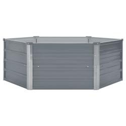 Helloshop26 - Jardinière lit surélevé plantes fleurs jardin 129 x 129 x 46 cm cm acier galvanisé gris 02_0000790 - 3000071231539_0