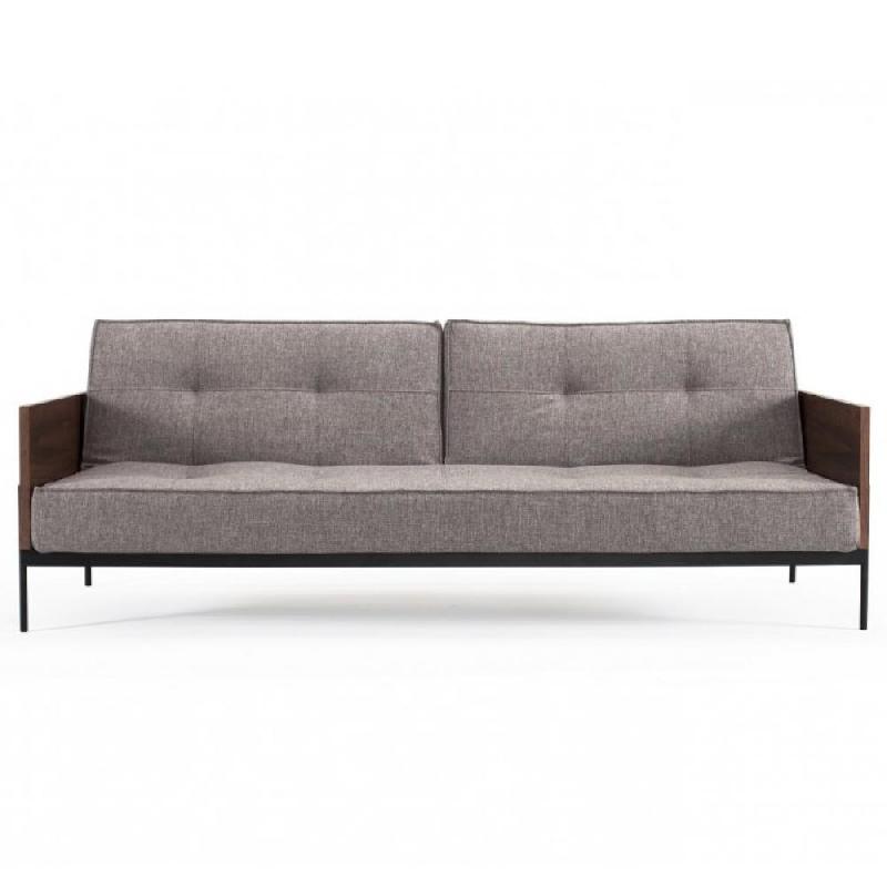 INNOVATION LIVING  CANAPÉ SPLITBACK  LAUGE CONVERTIBLE LIT 115*210 CM TISSU MIXED DANCE GREY MANCHETTES NOYER_0