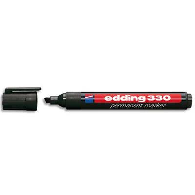 MARQUEUR EDDING 330 PERMANENT- CORPS PLASTIQUE- POINTE BISEAUTEE - COLORIS NOIR