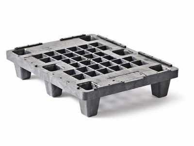 Palette  plastique  600 X 800, Utilisable en rotation limitée 6 pieds  - CUQP6080HB6FR_0