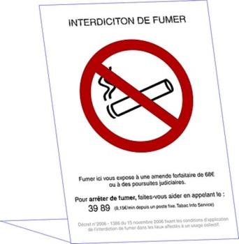 Panneau interdiction de fumer