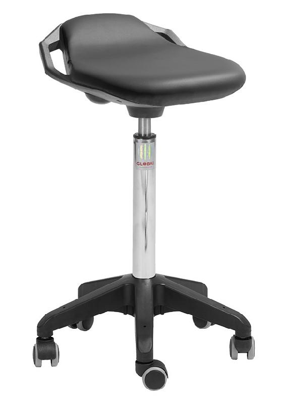 Siège assis-debout professionnel – Space Octopus imitation cuir noir - Avec roulettes - Ergonomique et adapté aux milieux professionnels_0