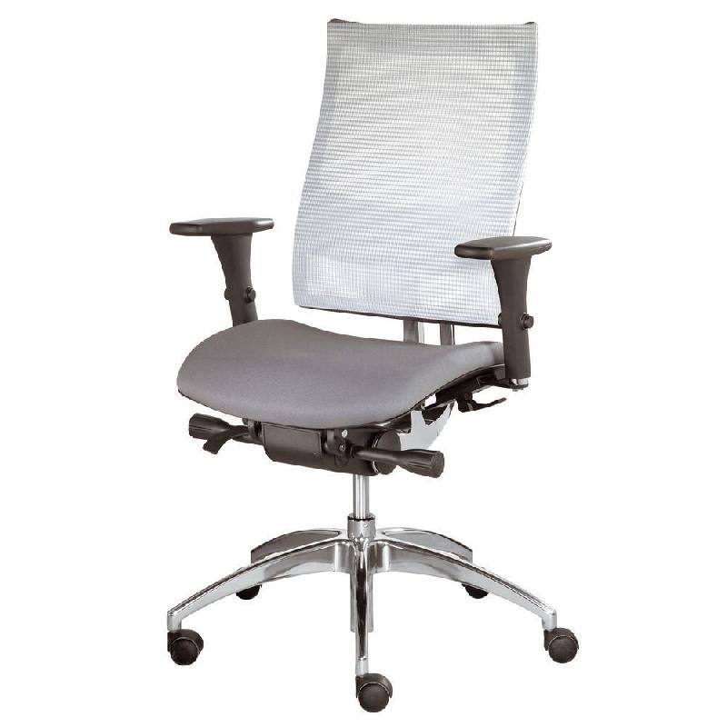 SIÈGE DE BUREAU PIAZZA PRESTIGE MAILLE FILET HAUTEUR AJUSTABLE AVEC ACCOUDOIRS À ROULETTES SYSTÈME SYNCHRONE HAUTEUR DOSSIER 53 CM GRIS / ANTHRACITE