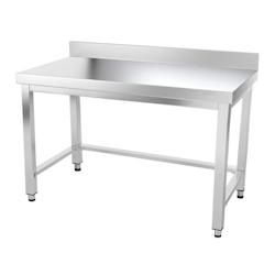 Table de travail en inox 1600 x 700 mm adossée avec renfort PREMIUM / GOLDINOX - inox 3701770804146_0