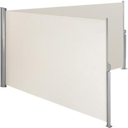 Tectake - Paravent rétractable double et extensible avec enrouleur 180 x 600 cm, beige - Polyester 402336_0
