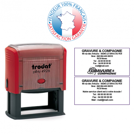Tampon encreur Trodat Printy 4926 - 8 lignes - 75 x 38 mm - Empreinte offerte_0