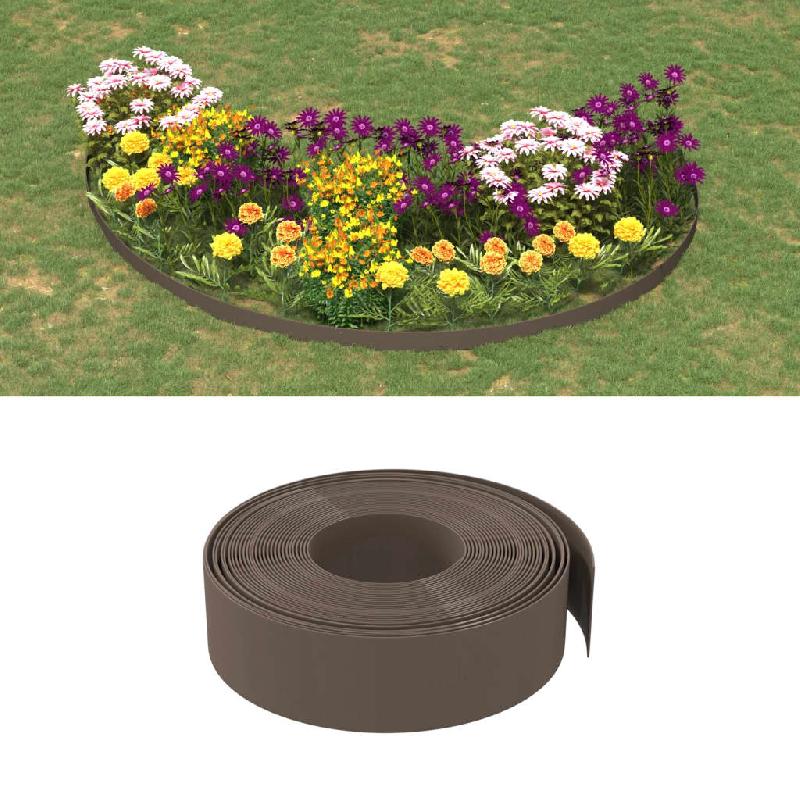 Vidaxl bordures de jardin 2 pcs marron 10 m 15 cm polyéthylène 3155448_0