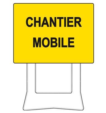 29986 - Panneau de chantier KC1 mobile - Virages - Dimensions 600 x 800 mm - Rétroréfléchissant classe T1 ou T2_0