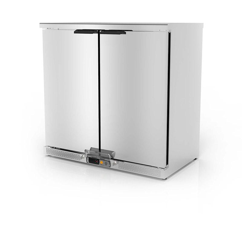 Arrière-bar positif professionnel inox prof 520 hauteur 850 2 portes pleines battantes - NRH-250-LI_0