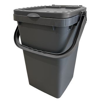 Bio-seau de compostage 25L gris - recyclable - Réf. 2AP001 - en polypropylène copolymère recyclé et 100% recyclable_0