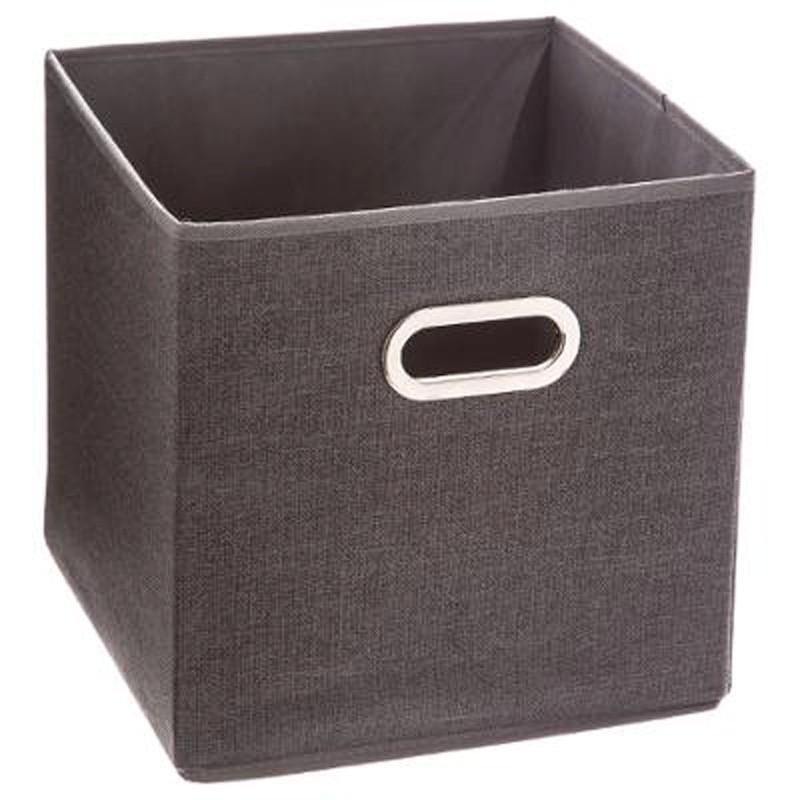 Boîte de rangement pliable premium 31x31cm gris - Paris Prix - effet chiné, pratique et astucieuse_0