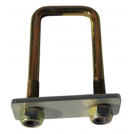 Bride de fixation (l)40x(h)120 avec plaquette - filetée M10 - finition zingage jaune_0