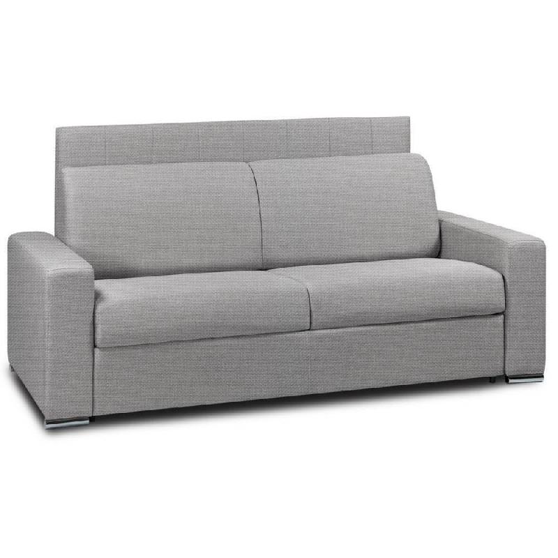 CANAPÉ LIT 2- CANAPEXPRESS  LATTES 120CM MATELAS MÉMORY  22CM TÊTE DE LIT INTÉGRÉE  GRIS SILVER_0