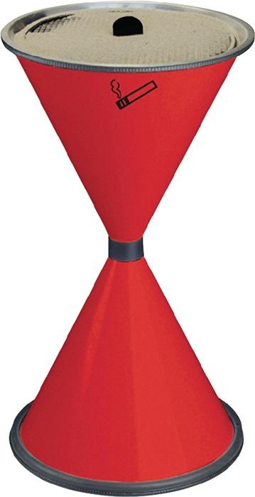 Cendrier sur pied D405xH770 mm rouge tôle acier TKG_0