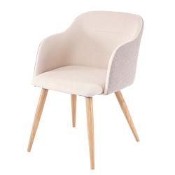 Décoshop26 - Chaise de salle à manger x1 design rétro accoudoirs tissu/textile crème-beige 04_0002219 - beige 3000259832695_0
