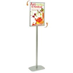 Edimeta Porte-affiches / Porte-messages Cadro-Clic® A2 sur pied H 180 cm - gris aluminium 214006_0