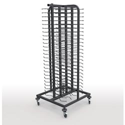 ERATOS Chariot Portes Assiettes En Inox Recouvert D'Epoxy Noir - 100 Assiettes - 757X757X1810 - Diam Max 33Cm - 4 Roulettes Dont 2 Avec Freins CPL-100_0
