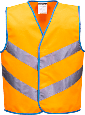 Gilet junior réfléchissant - couleur brillante orange JN15, taille M - design jeune et élégant EN 1150_0