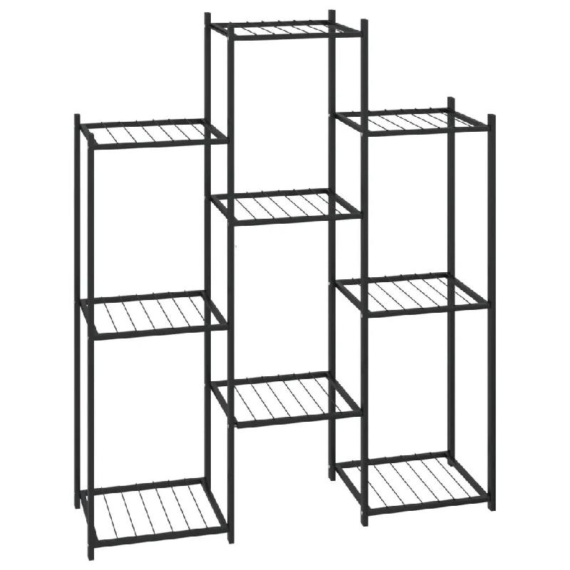 Helloshop26 - Jardinière étagère de plantes robuste 83 x 25 x 100 cm en fer noir 02_0047089 - noir 3000234589361_0