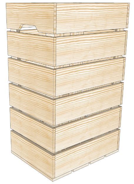 L6 - Caisses en bois - Simply A Box - L36 x H60 x P27 cm - Fabrication artisanale en France - Bois brut ou lasuré_0