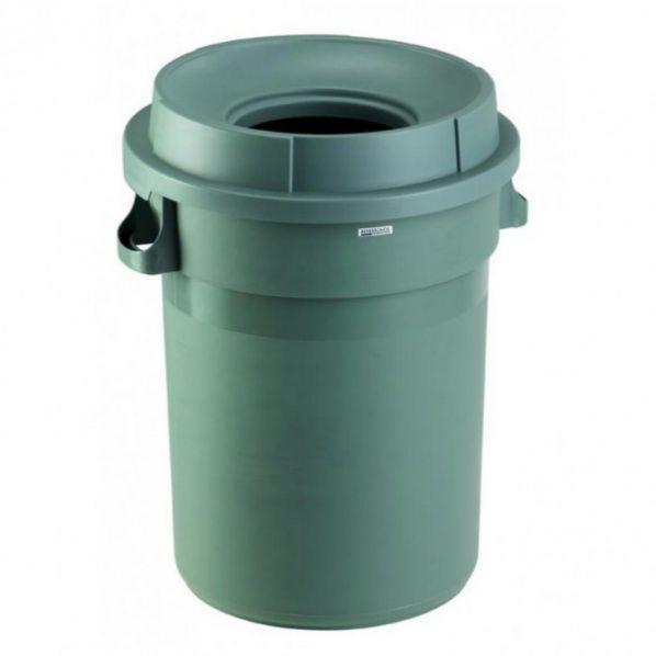Collecteur rond BARELLA - couvercle entonnoir - 120L - versions avec ou sans roulettes_0