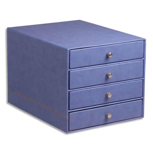 Rhodia module classement rhodiarama 4 tiroirs simili cuir italien. Dim (lxhxp): 24,8x22,8x32,7 cm. Saphir_0