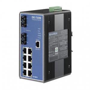 Switch Rail DIN industriel 8 ports Ethernet + 2 ports FO SM managé - Température -40°C à +75°C - Référence: EKI-7559SI-AE_0