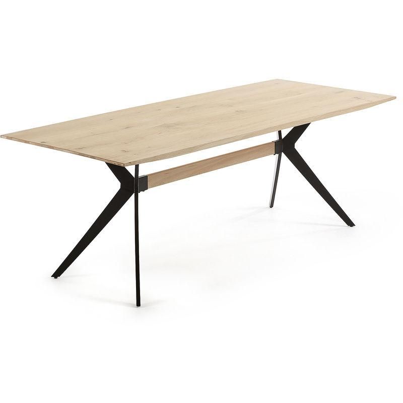Kave Home Table rectangulaire Argo en Verre avec Pieds en Acier