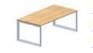 Table de bureau rectangulaire en mélamine - pieds fixes triangulaires - 1 171 204_0