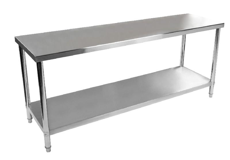 Table en inox avec étagère 200x60 cm_0
