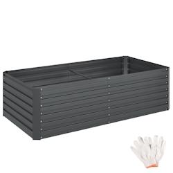 Tectake Jardinière surélevée BLOMMA  gris anthracite - 405627 - gris acier 405627_0