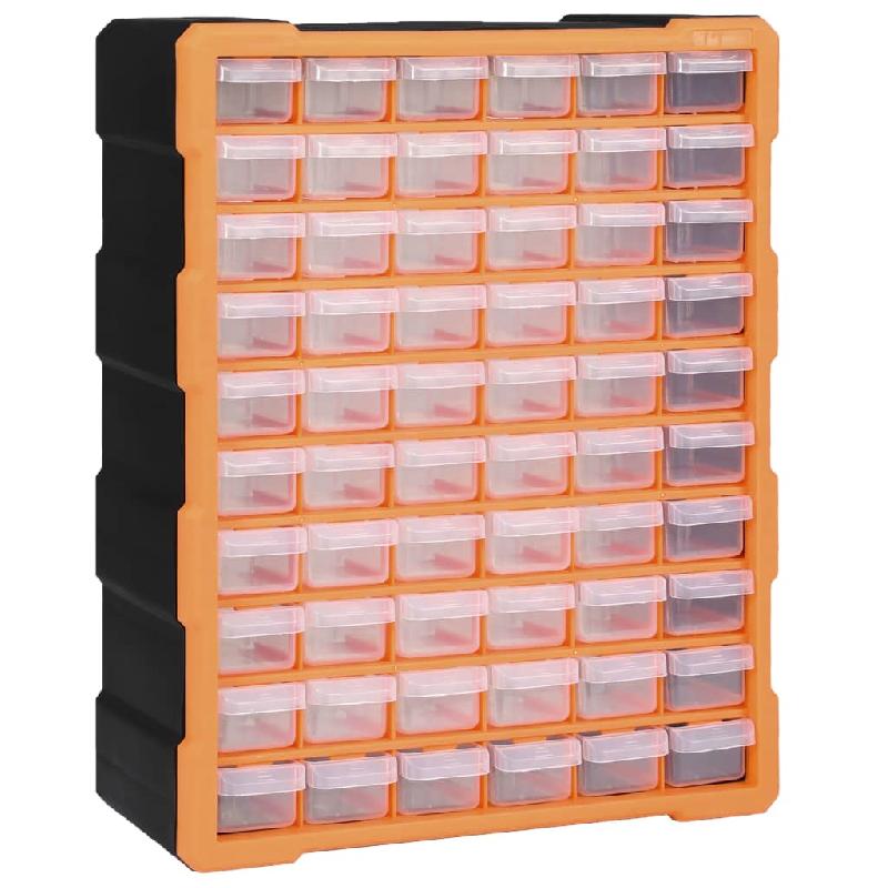 Vidaxl organisateur multi-tiroirs avec 60 tiroirs 38x16x47,5 cm 147587_0